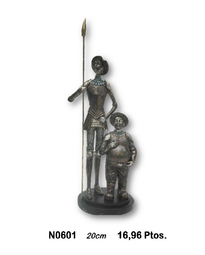 Figura don quijote sancho color bronce