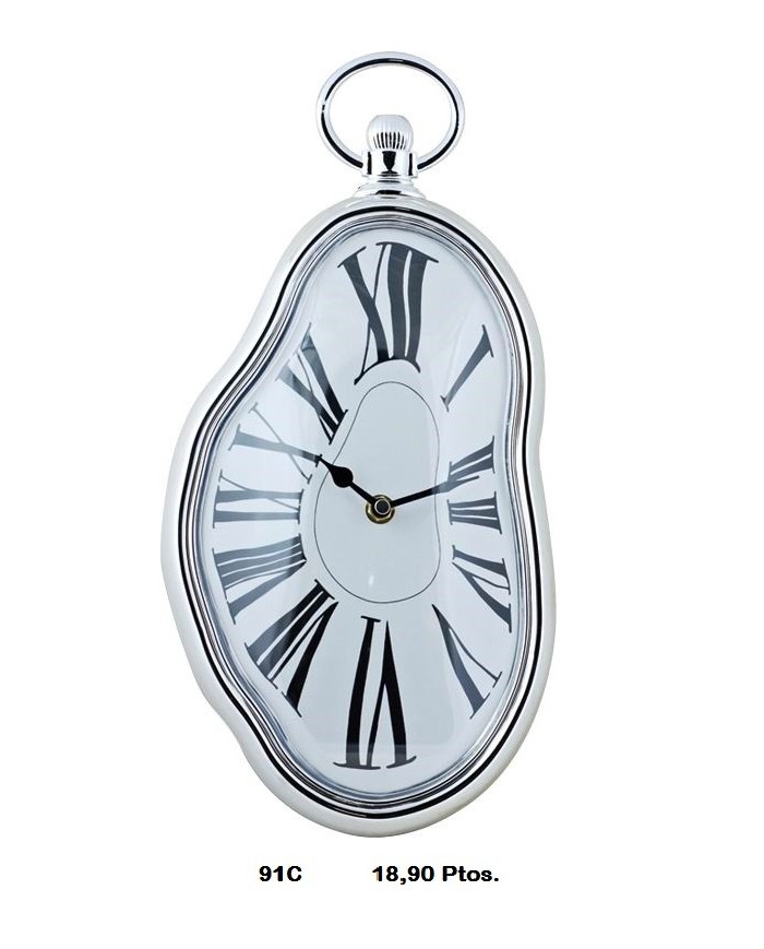 Reloj decorativo plata