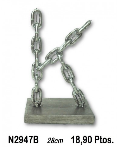 Figura decorativa cadena plata