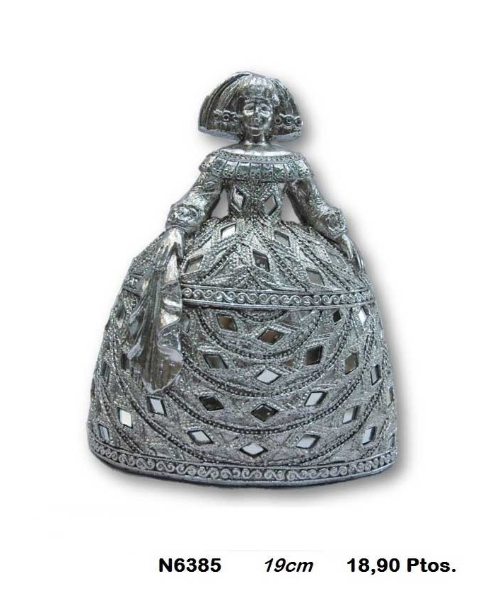 Bailarina decorativa plata detalles cristal