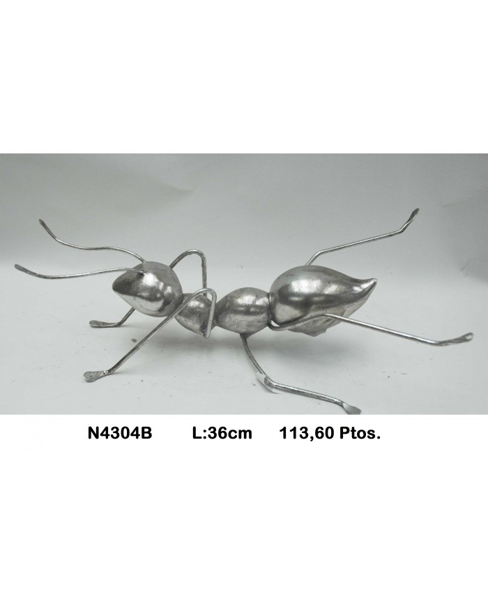 Hormiga decorativa color plata