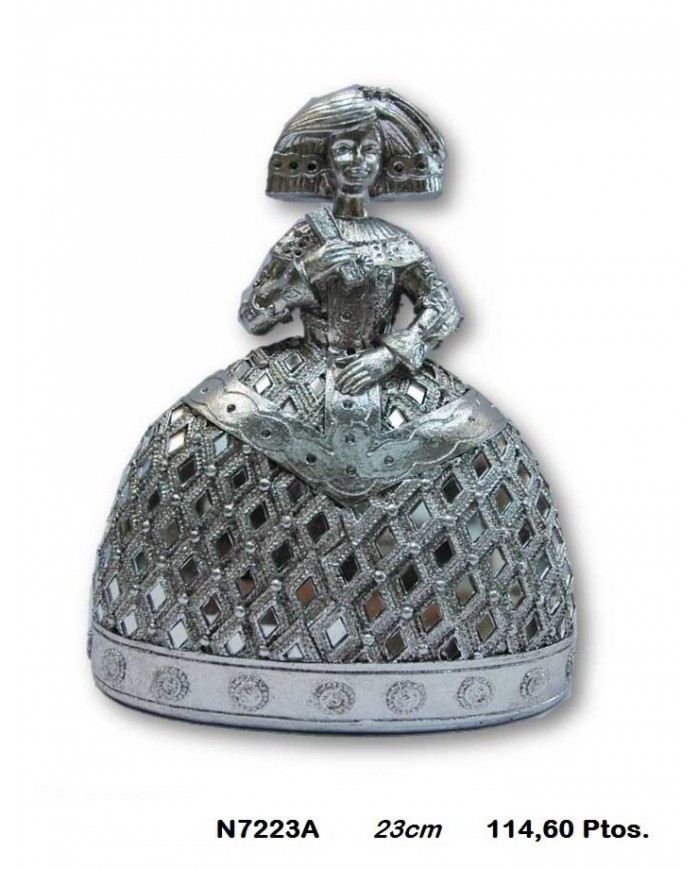 Bailarina decorativa plata detalles cristal