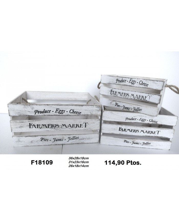 Conjunto cajas decorativas color blanco