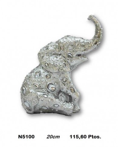 Elefante decorativo  plata detalles cristal