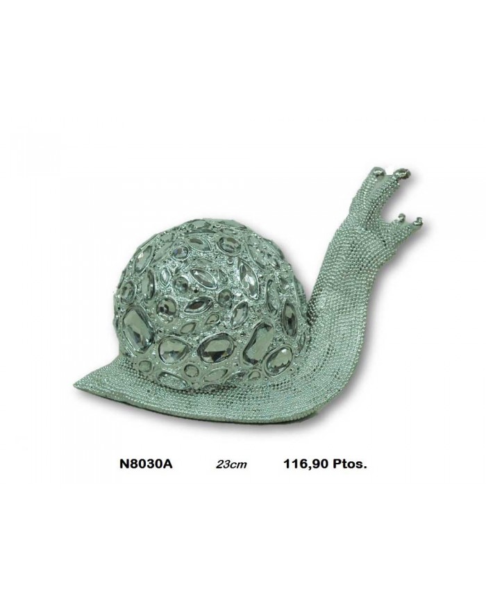 Caracol decorativo  plata detalles cristal