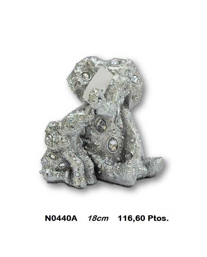 Elefante decorativo plata detalles cristal