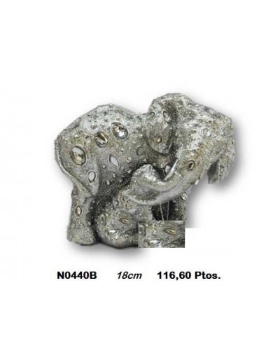 Elefante decorativo plata detalles cristal