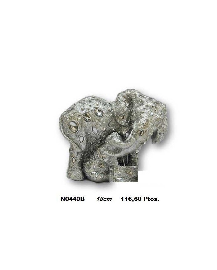 Elefante decorativo plata detalles cristal
