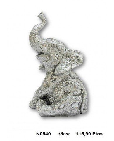 Elefante decorativo plata detalles cristal