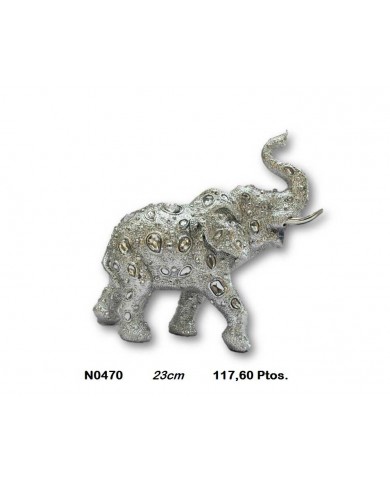 Elefante decorativo plata detalles plata