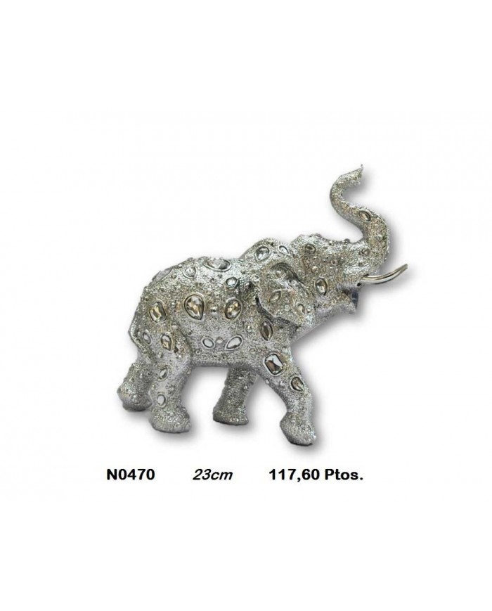 Elefante decorativo plata detalles plata