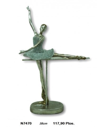 Bailarina decorativa plata y oro