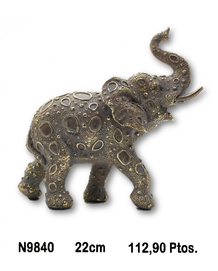 Elefante decorativo oro detalles cristal