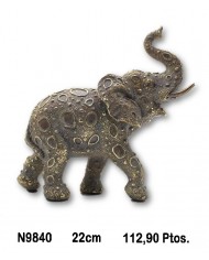 Elefante  decorativo color oro envejecido detalles cristal