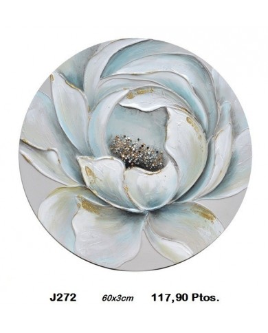 Cuadro decorativo redondo flor