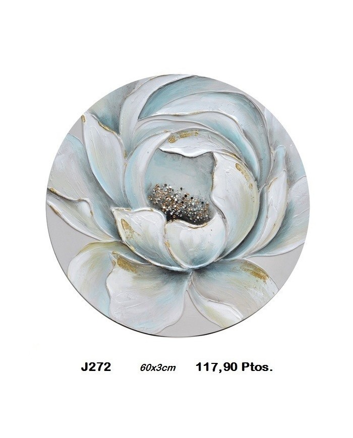 Cuadro decorativo redondo flor