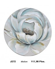 Cuadro decorativo redondo flor