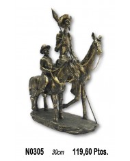 Figura don quijote y sancho color oro envejecido