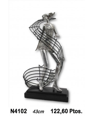 Bailarina decorativa plata notas musicales