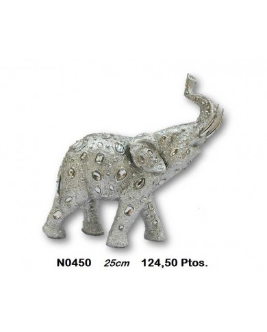 Elefante decorativo plata detalles cristal