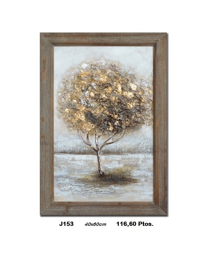 Cuadro decorativo árbol color bronce