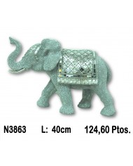 Elefante decorativo plata y oro