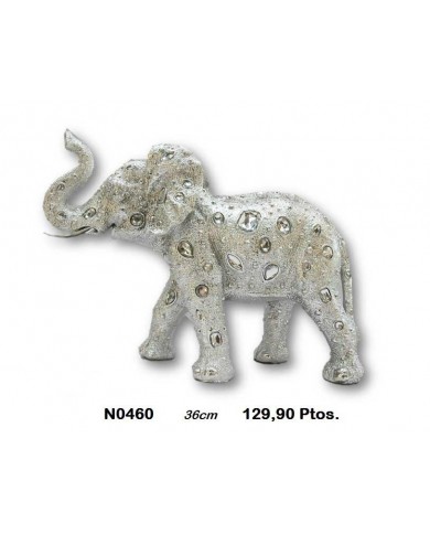 Elefante decorativo plata detalles cristal