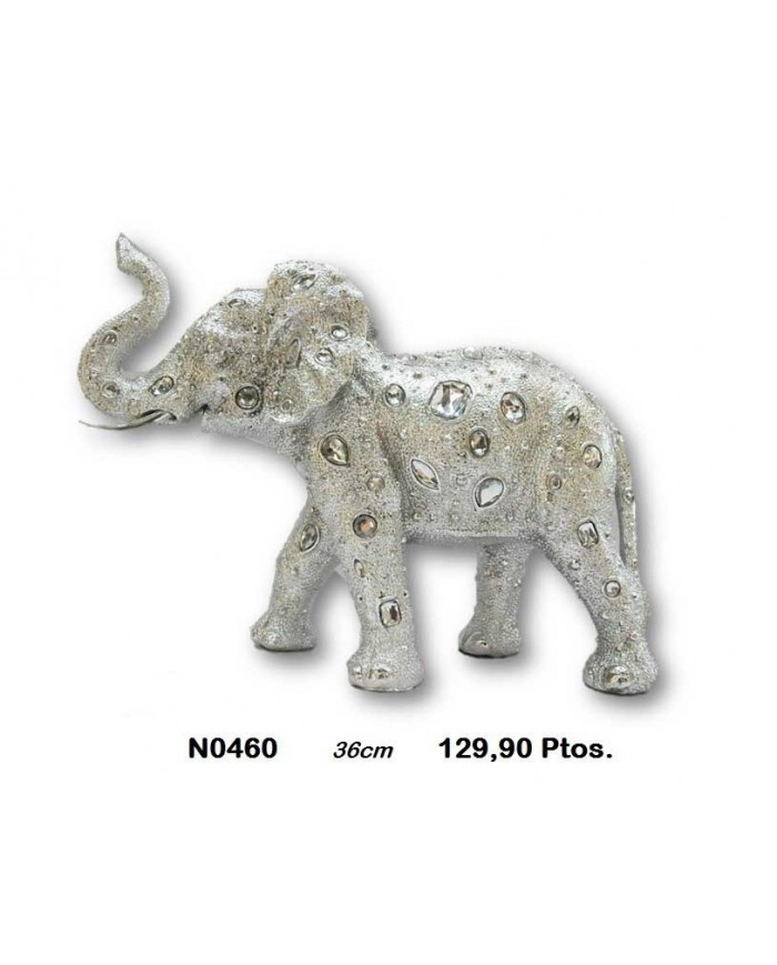 Elefante decorativo plata detalles cristal