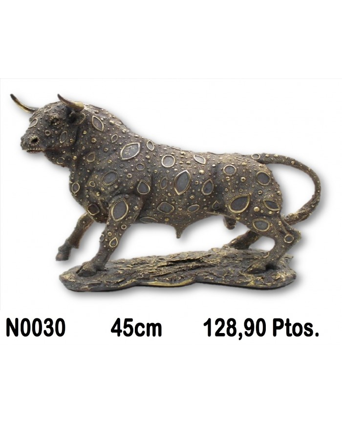 Figura decorativa toro oro envejecido