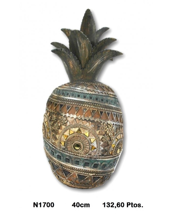 Figura decorativa piña bronce
