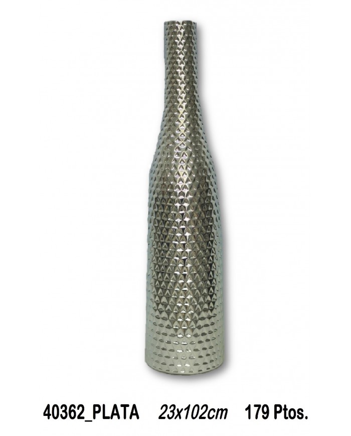 Jarrón decorativo color plata