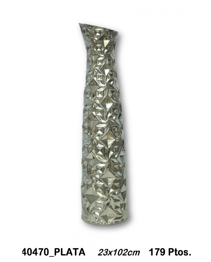 Jarrón decorativo color plata