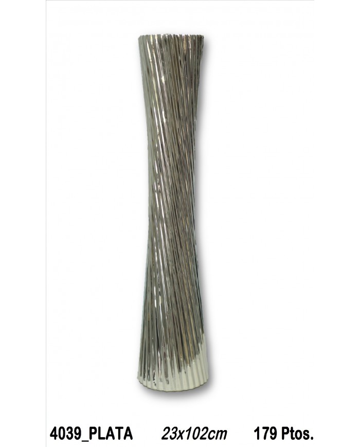 Jarrón decorativo color plata