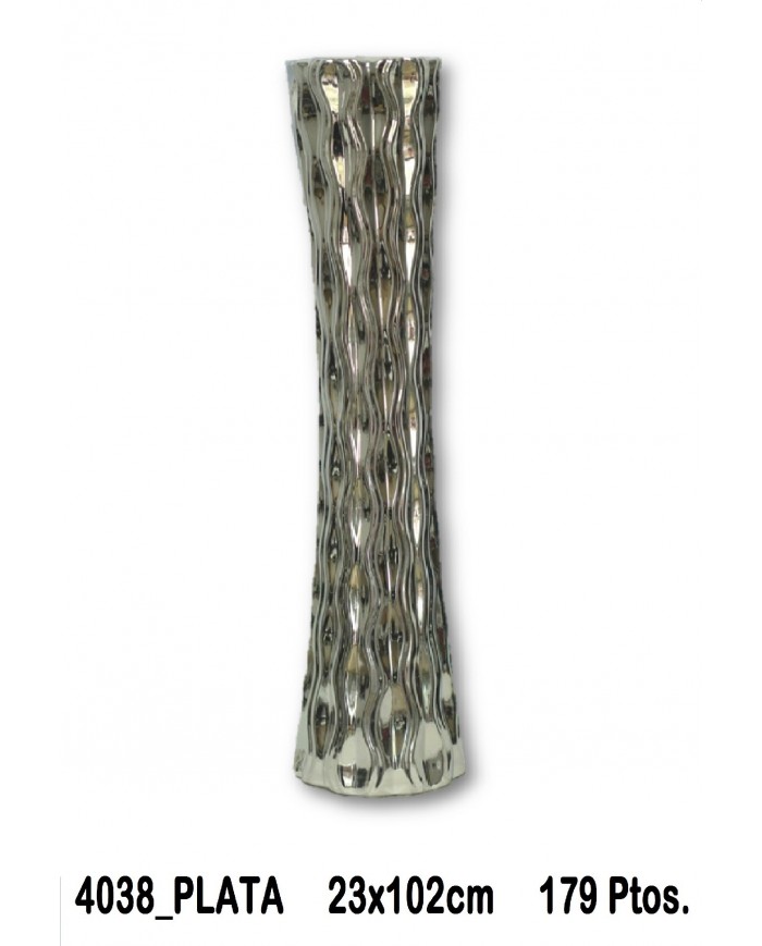 Jarrón decorativo color plata