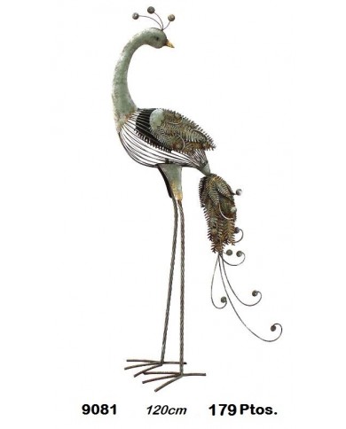 Figura decorativa pavo real color oro y plata