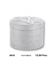 Joyero decorativo redondo color blanco