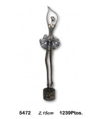 Figura decorativa bailarina color plata y bronce