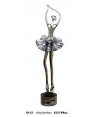 Figura decorativa bailarina color plata y bronce