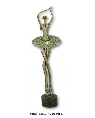 Figura decorativa bailarina color oro