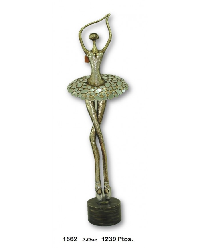 Figura decorativa bailarina color oro