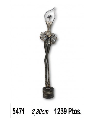 Figura decorativa bailarina color bronce