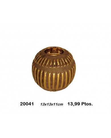 Portavelas decorativo color bronce