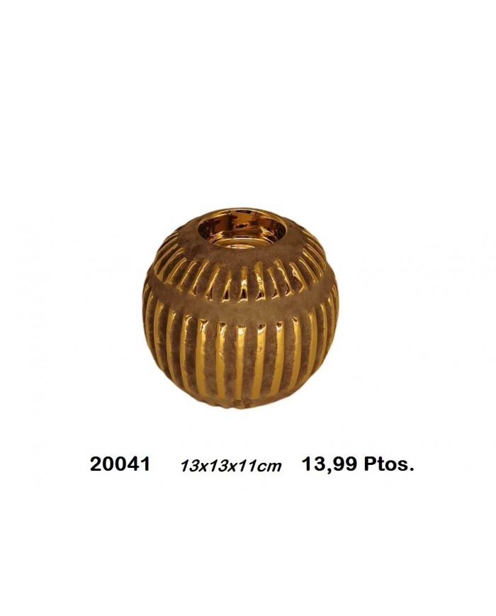 Portavelas decorativo color bronce