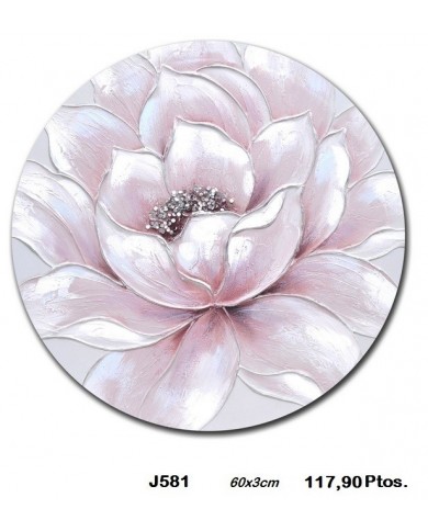 Cuadro decorativo redondo flor