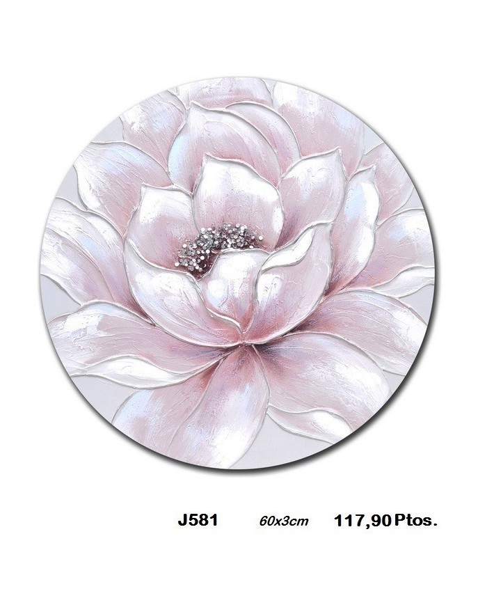 Cuadro decorativo redondo flor