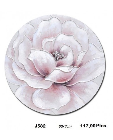 Cuadro decorativo redondo flor