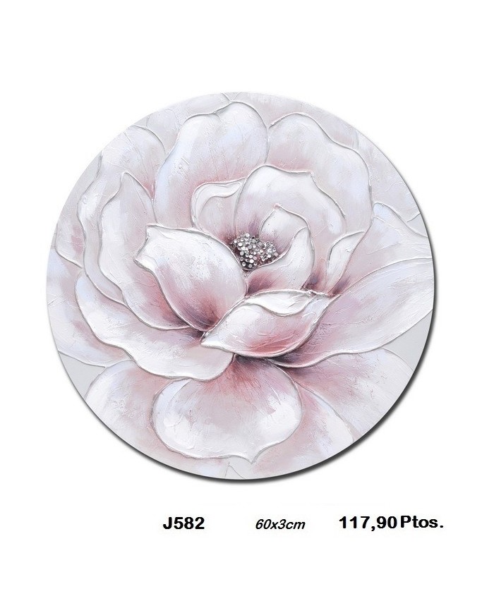 Cuadro decorativo redondo flor