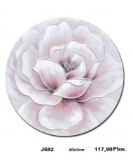 Cuadro decorativo redondo flor