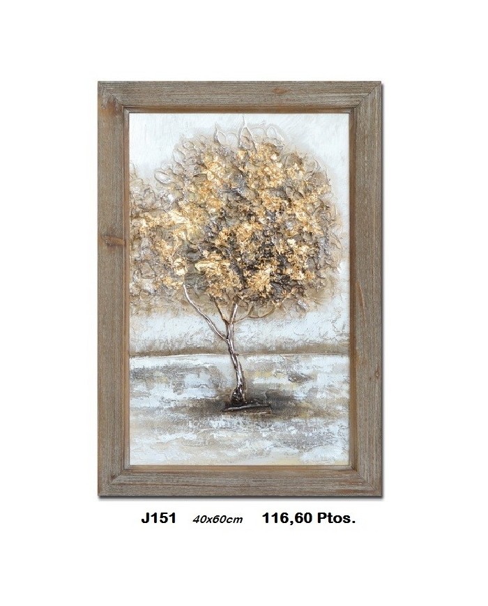 Cuadro decorativo árbol color bronce