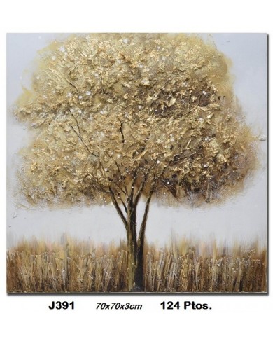 Cuadro decorativo árbol color oro